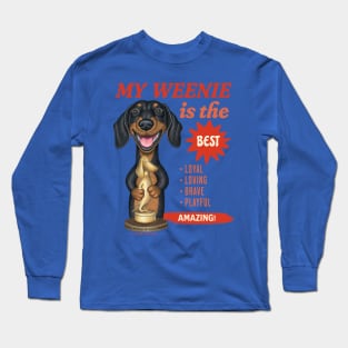 Cute Funny Doxie Weenie Dachshund Dog Long Sleeve T-Shirt